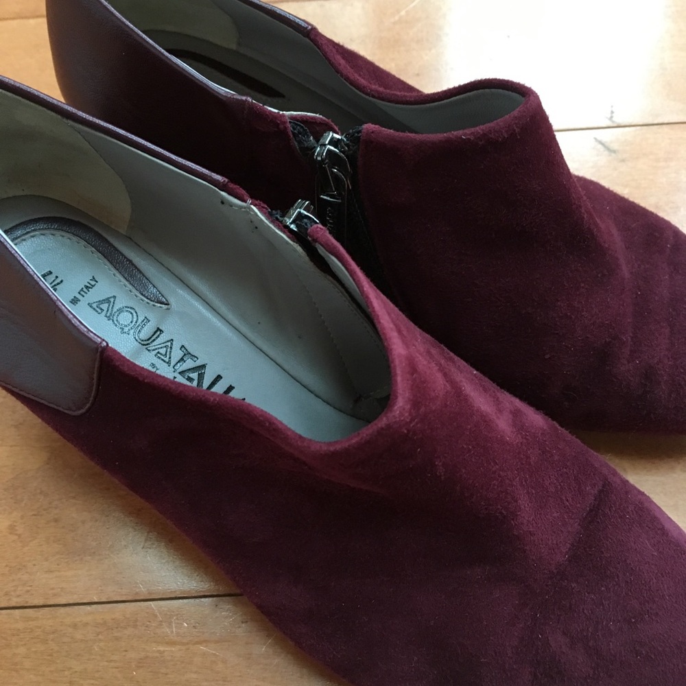 Aquatalia suede and leather wedge